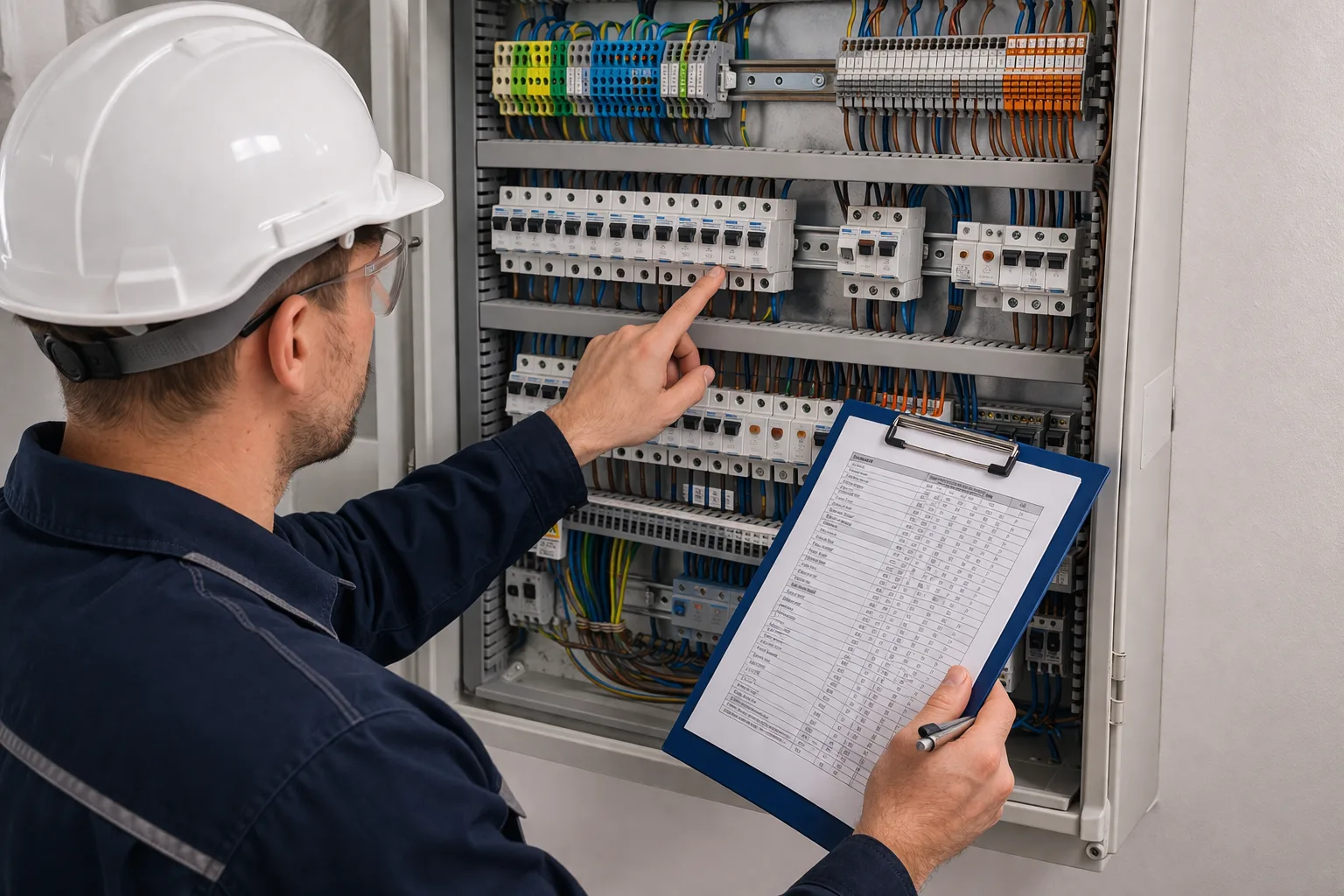 Electrical maintenance work being carried out