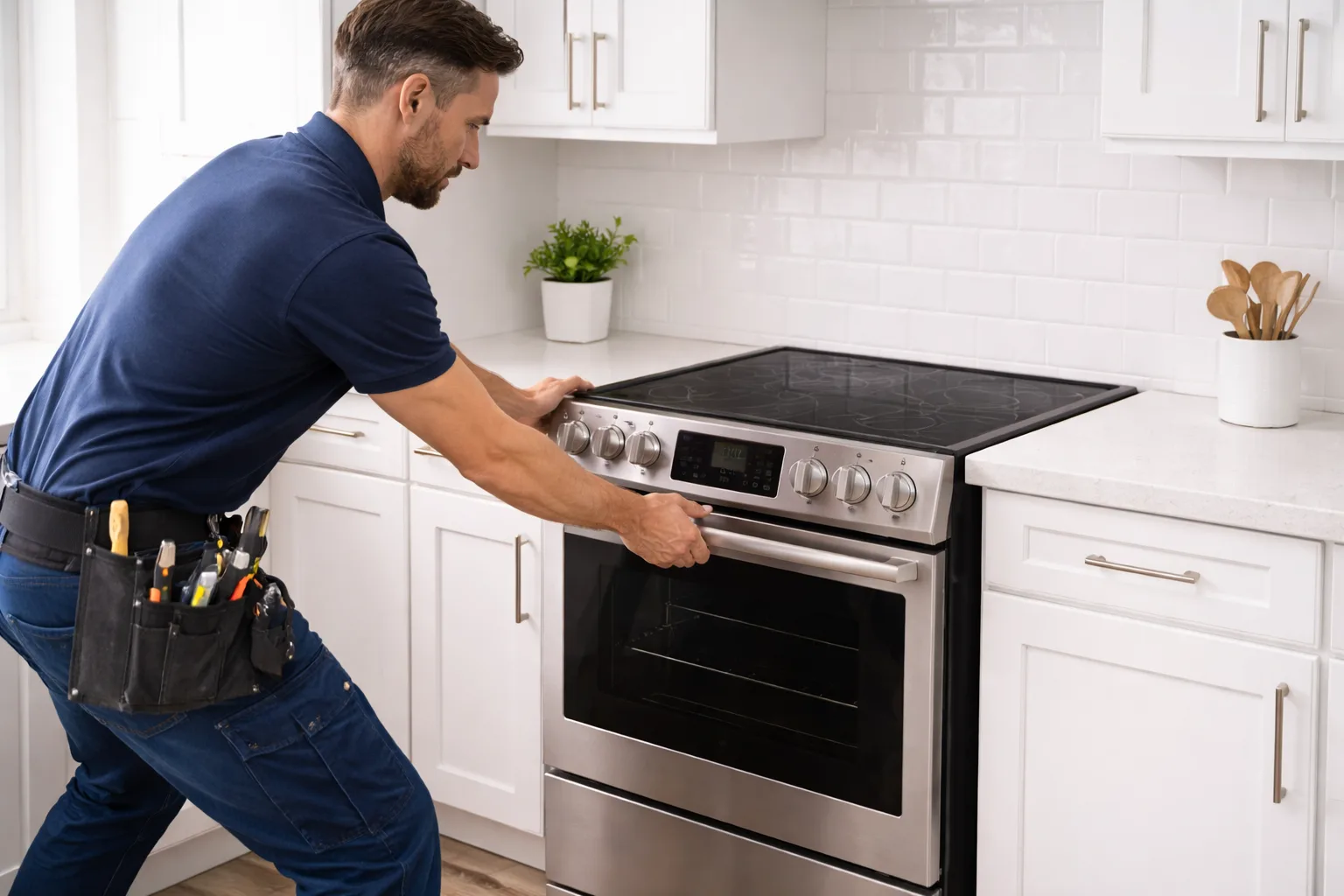 Appliance installation work in a domestic setting