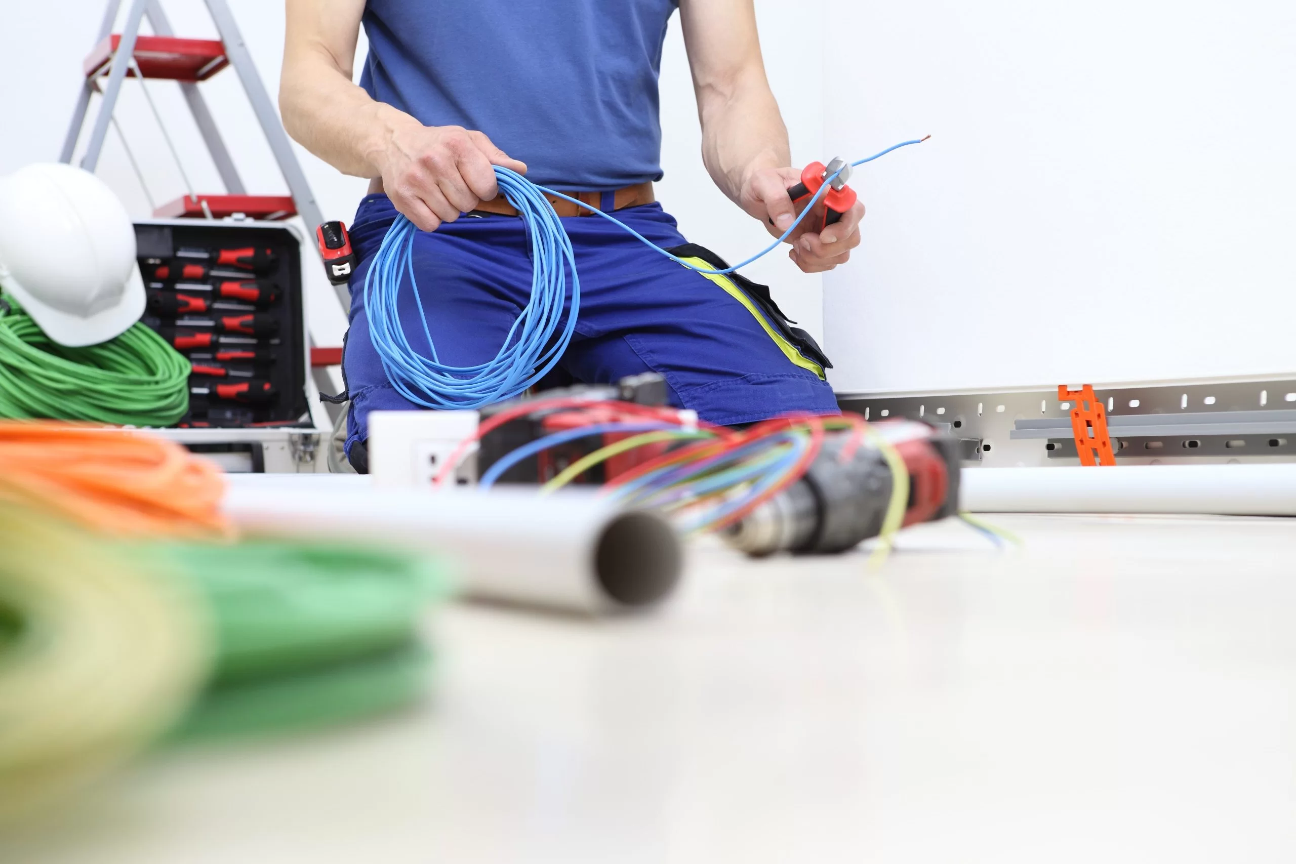 Property undergoing full electrical rewiring work