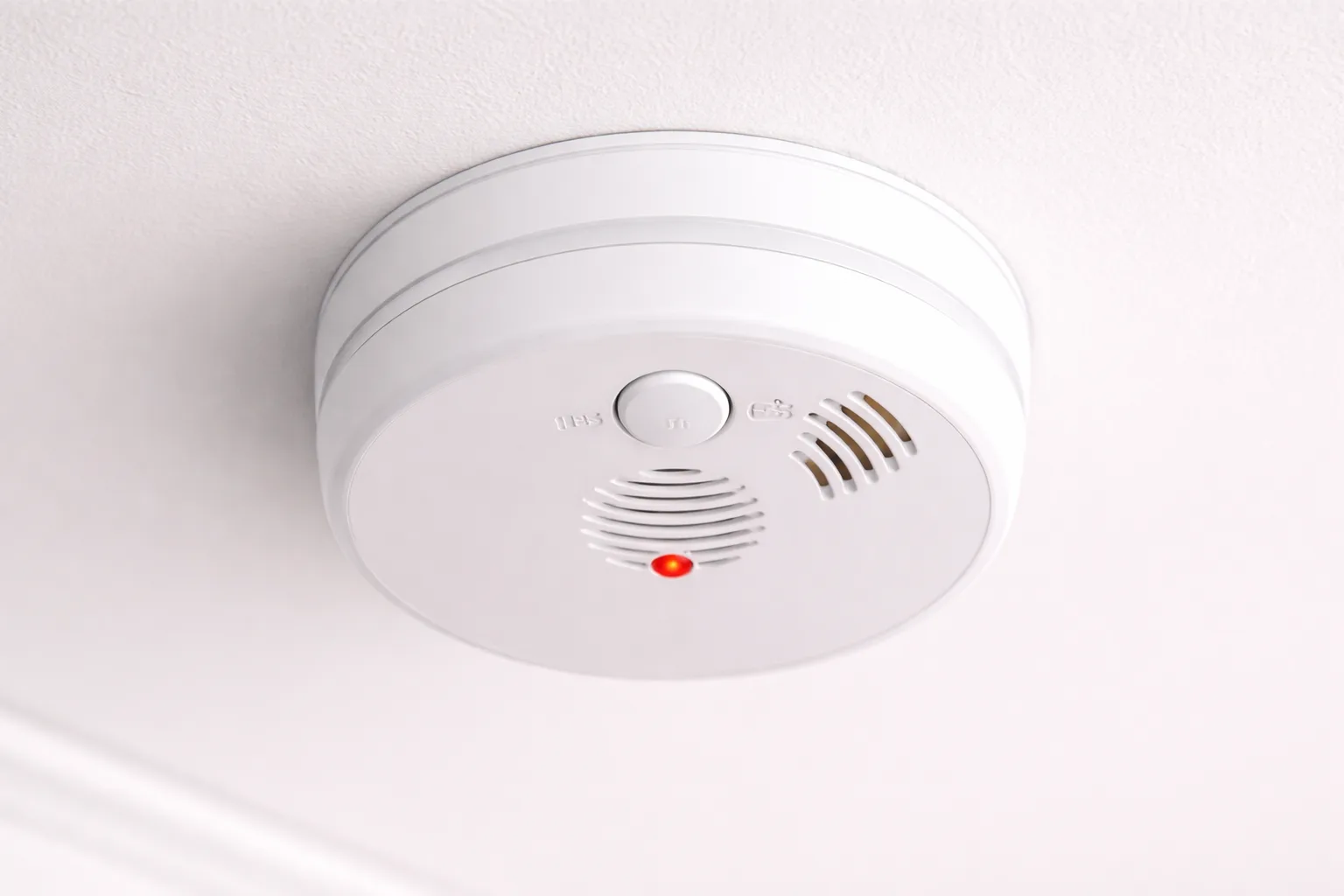 Ceiling smoke alarm detecting smoke